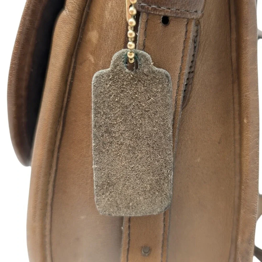 Coach‎ Saddlery Bag 9535 Putty Brown Leather NYC Crossbody Minimal Vintage